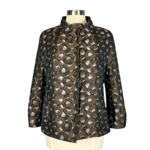 LaVia 18 Womens Geo Print Swing Jacket Brown Black Lavendar size IT 46 US 10